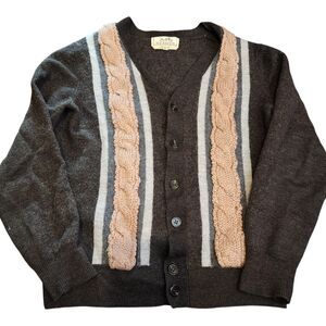 Vintage Hermes Wool Cropped Cardigan Sweater XS Petite Italy Button Front